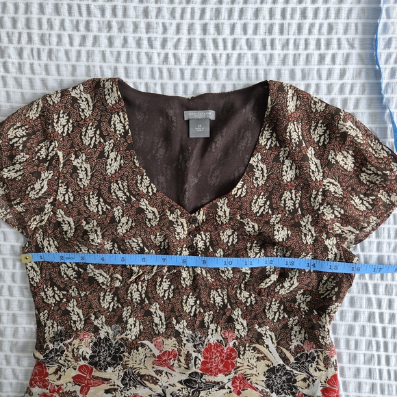 Vintage Y2K Ann Taylor 100% Silk Floral Blouse Size 2 Petite - Picture 7 of 9